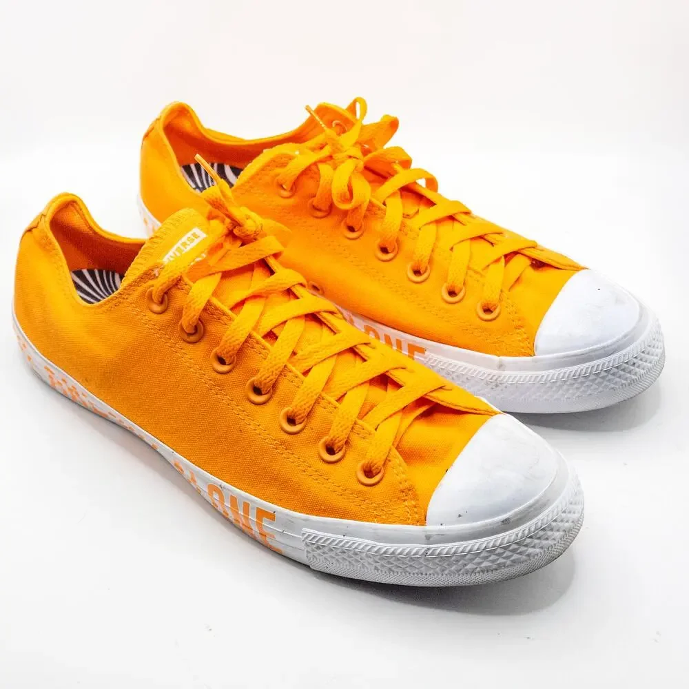 Converse Sneakers Size 10.5M 12.5W Orange Low Top Space Graphic Retro